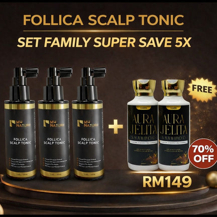 FOLLICA SCALP TONIC - 3 BOTOL + PERCUMA 2 SYAMPOO
